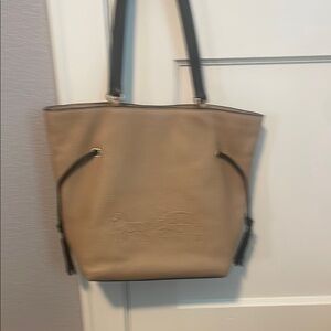 Coach Black and Tan Leather Tote Bag